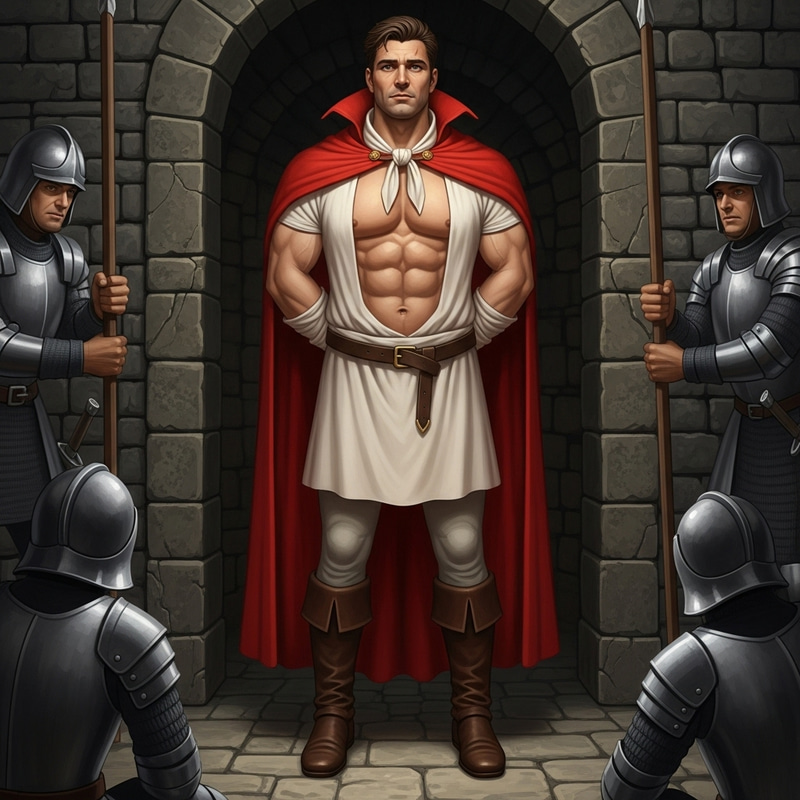 Vulnerable Yet Strong Prince in Dungeon | Captivating Image