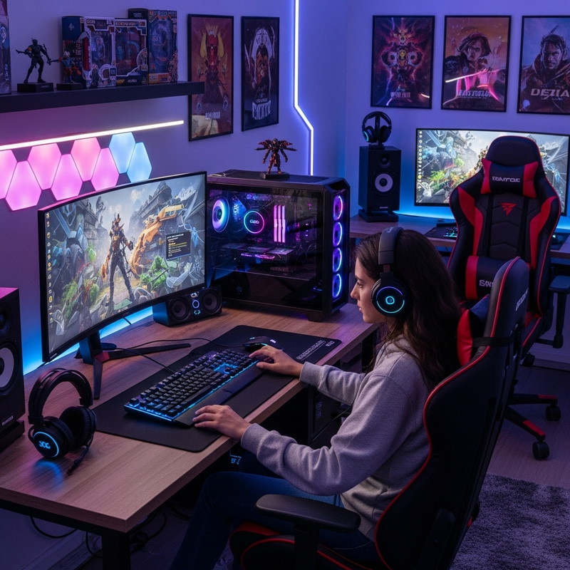 Gaming PC Room with LED Lights & Music Lover Gaming PC Room with LED Lights & Music Lover