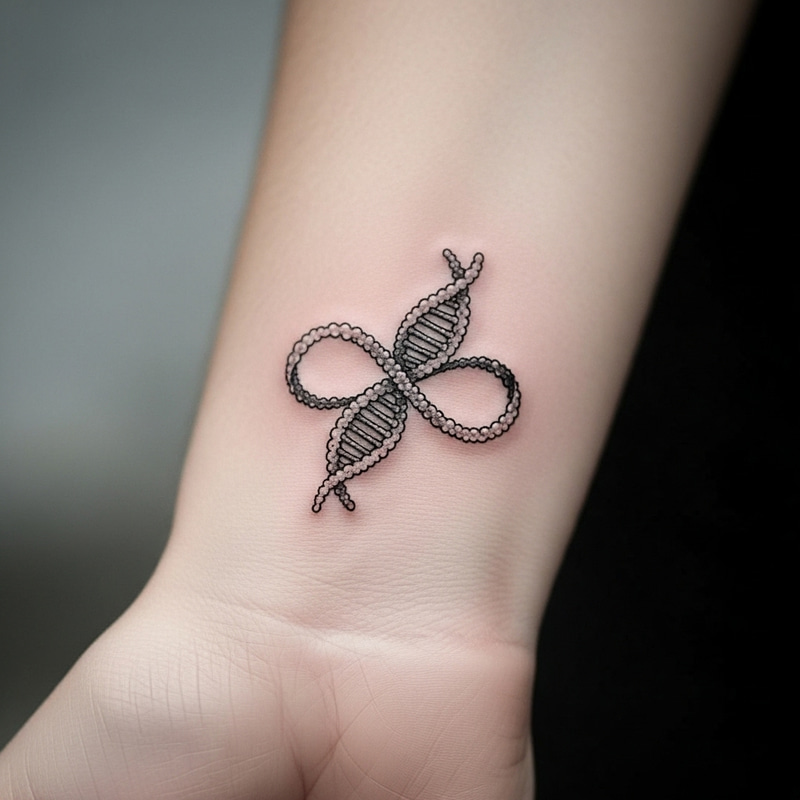 Double Helix Infinity Symbol Tattoo: Unique Design Representing Life & Eternity Double Helix Infinity Symbol Tattoo: Unique Design Representing Life & Eternity