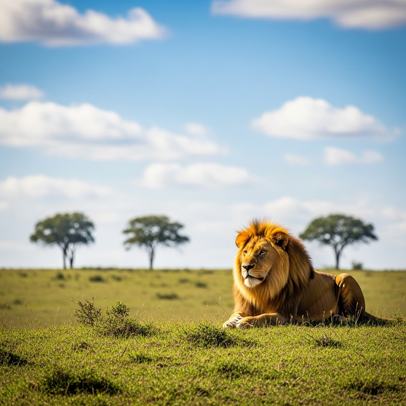 Majestic Lion in Nature | Natural Landscape View Majestic Lion in Nature | Natural Landscape View