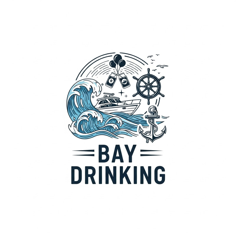 Bay Drinking: Fun & Lively Boating Theme T-shirt Logo Bay Drinking: Fun & Lively Boating Theme T-shirt Logo