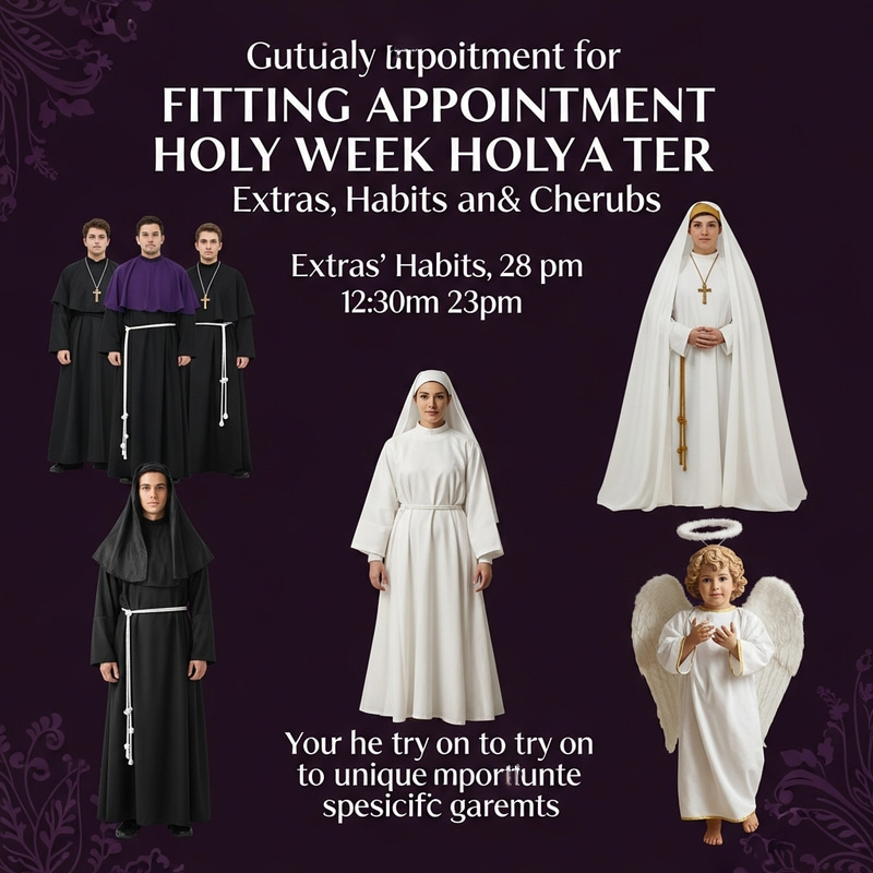 Holy Week Attire Fitting Event: Try-On Costumes, Habits & Cherubs