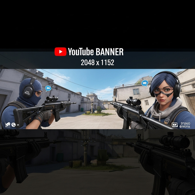 CS2 Themed Youtube Banner - 2048 x 1152 Pixels CS2 Themed Youtube Banner - 2048 x 1152 Pixels
