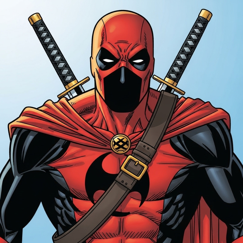 Comic Style Deadpool with Swords Comic Style Deadpool with Swords