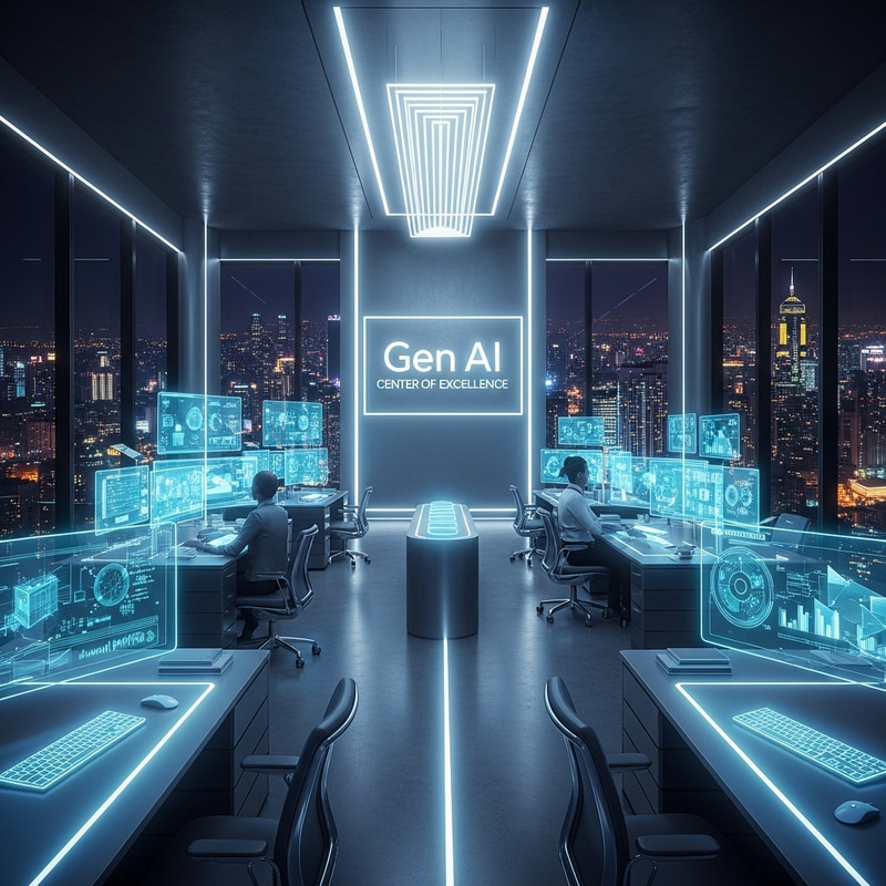 Gen AI Center of Excellence | High-Tech Futuristic Office Design Gen AI Center of Excellence | High-Tech Futuristic Office Design