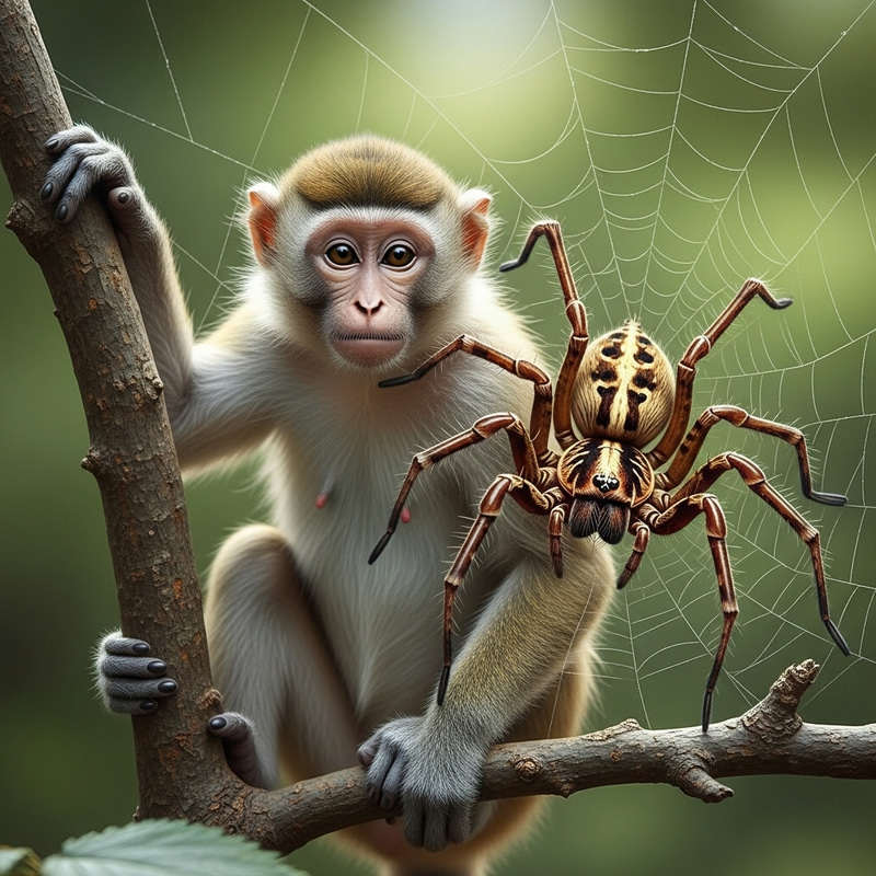 Monkey-Spider Fusion: A Fascinating Combination of Primate Playfulness and Arachnid Abilities