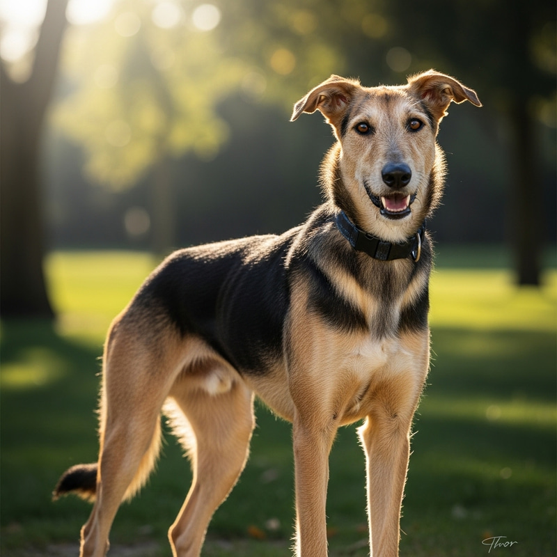 Lean Thor Dog with Short Tail and Black Muzzle