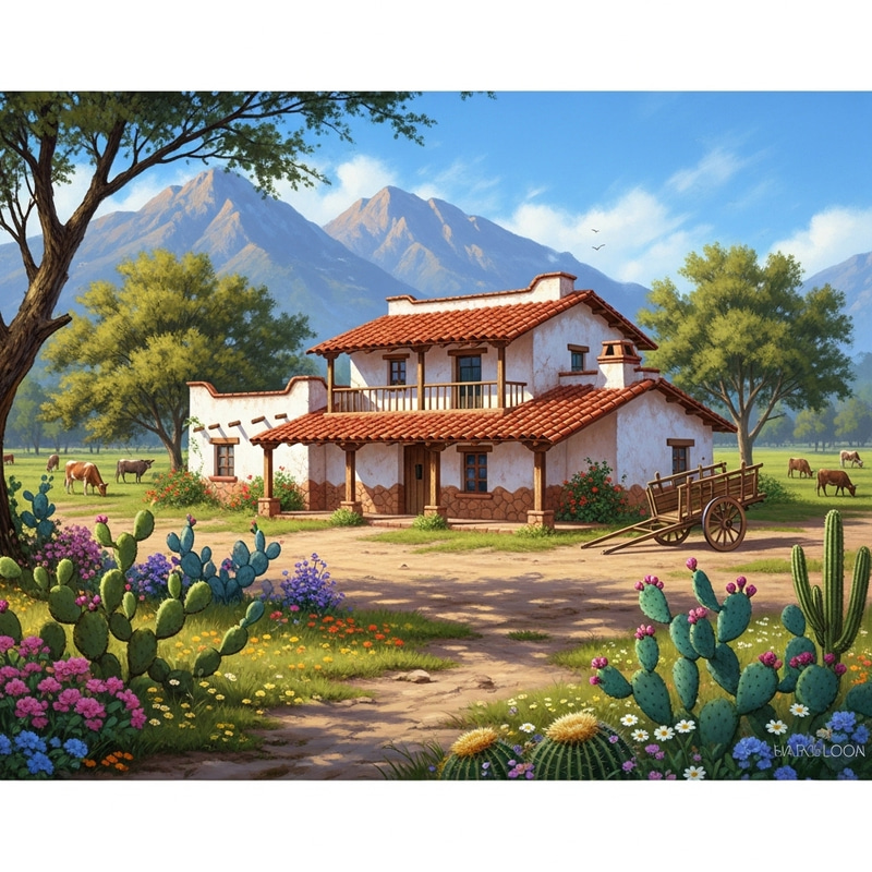 Scenic Mexican Country House Surrounded by Nature