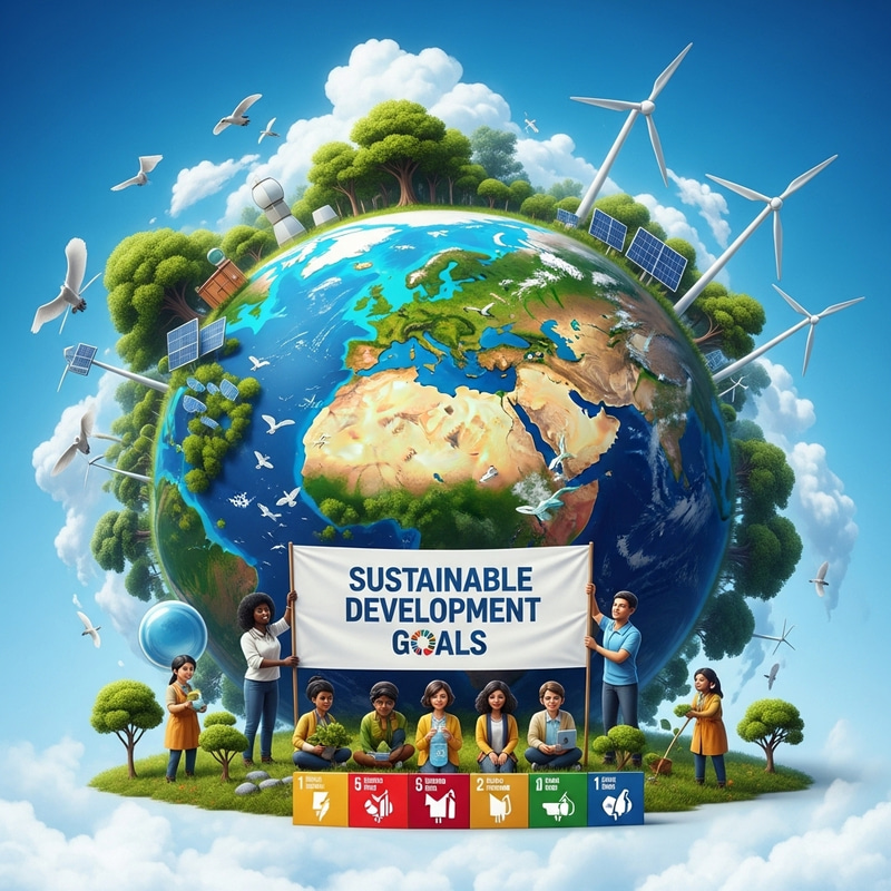 Sustainable Development Goal Artwork | Promoting Planet Earth & Green Energy