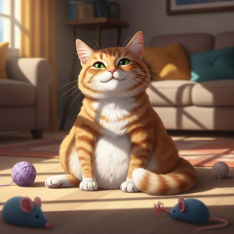 Happy Cat Basking in Sunlight Happy Cat Basking in Sunlight