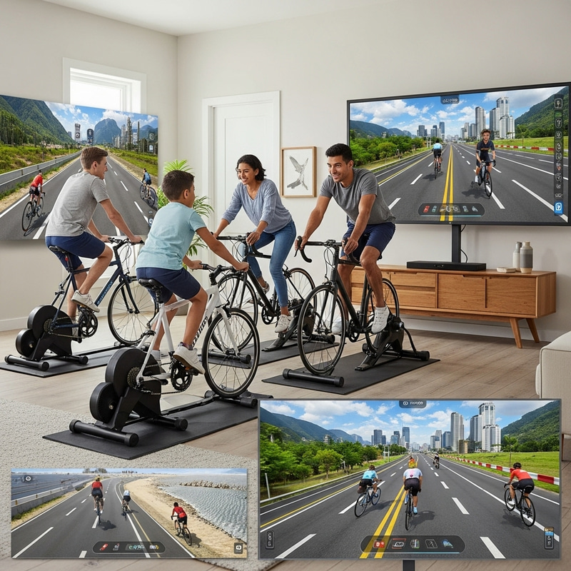 Family Home Trainer Bike Race: Virtual Fun for All Ages Family Home Trainer Bike Race: Virtual Fun for All Ages