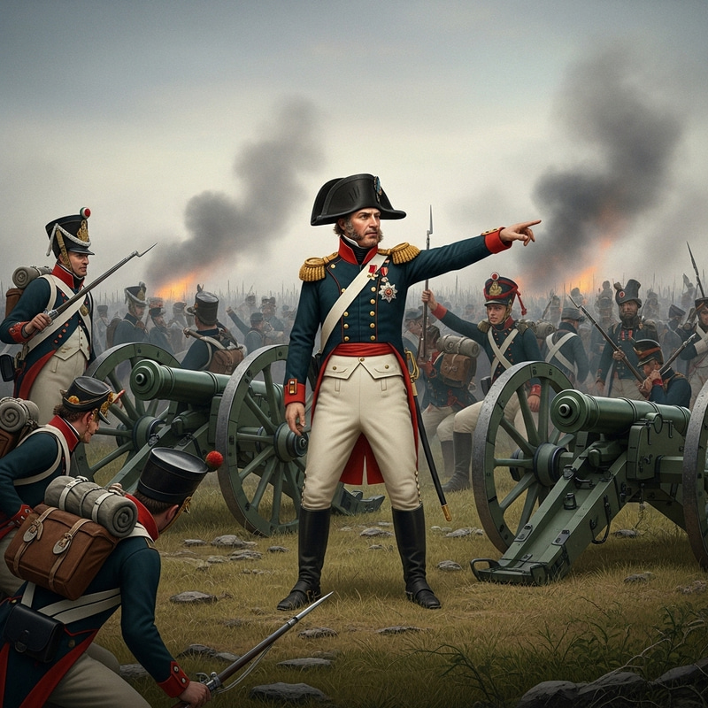 Napoleon Bonaparte: Intense War Scene with Strategic Brilliance Napoleon Bonaparte: Intense War Scene with Strategic Brilliance