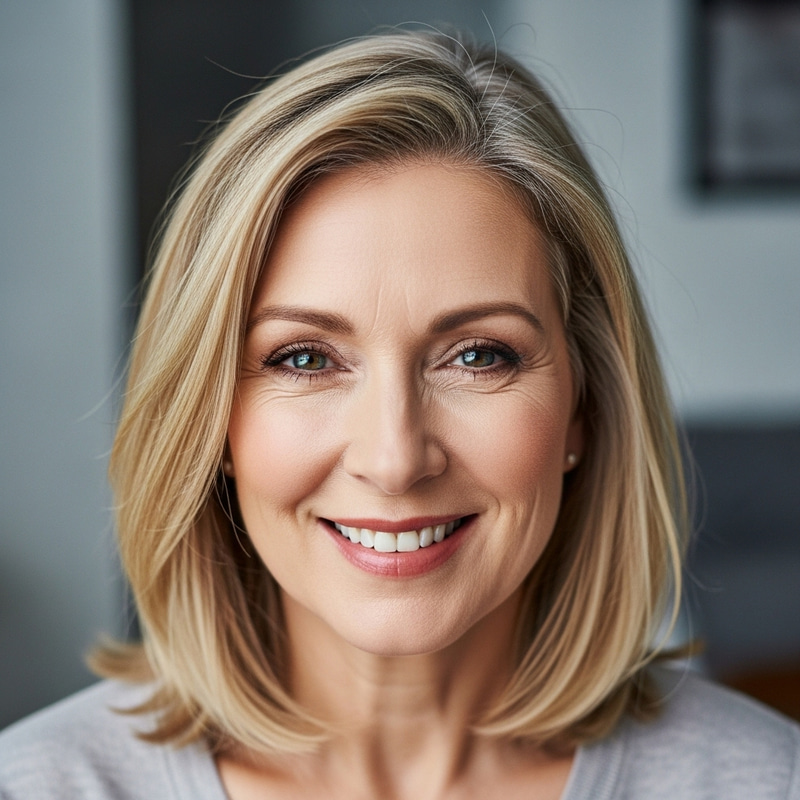 Realistic Portrait of Caucasian Woman in Her 50s for Facebook Profile Realistic Portrait of Caucasian Woman in Her 50s for Facebook Profile