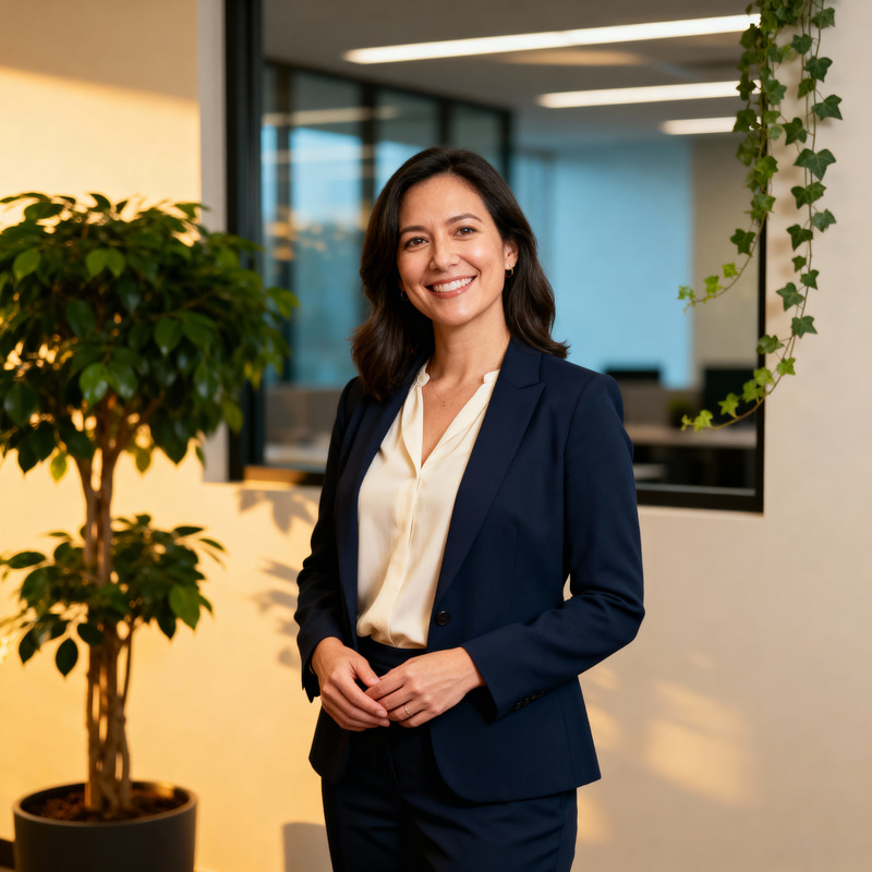 Inspirational Life Coach Headshot in Modern Office