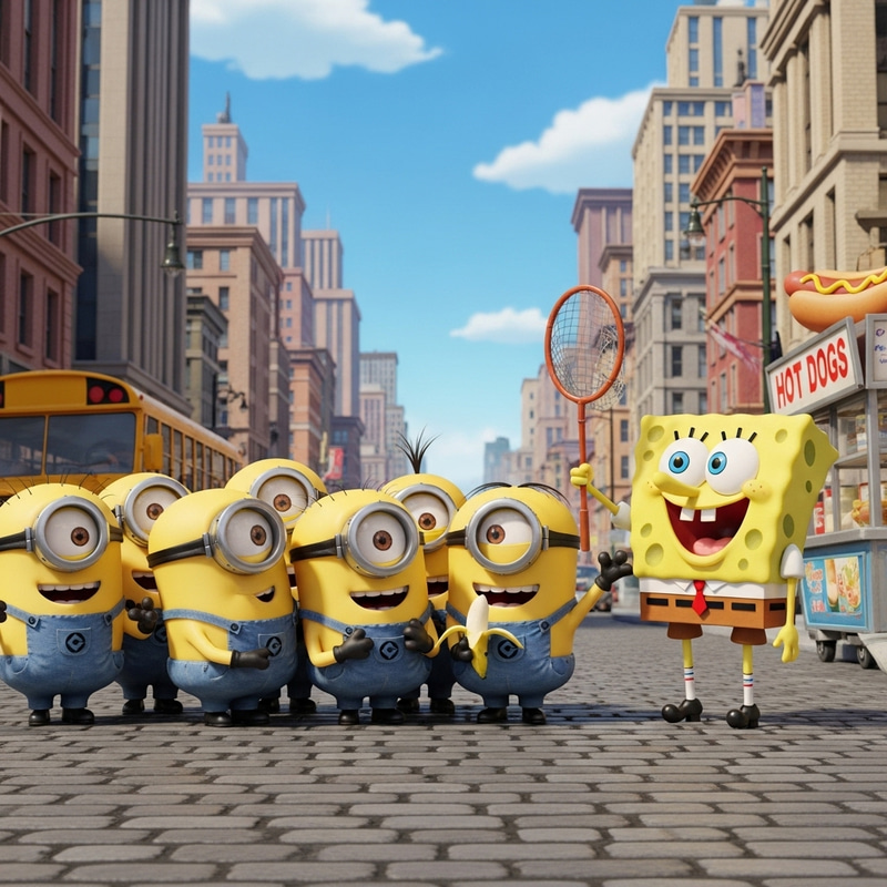 Despicable Me Minions & Spongebob Character Fun Despicable Me Minions & Spongebob Character Fun