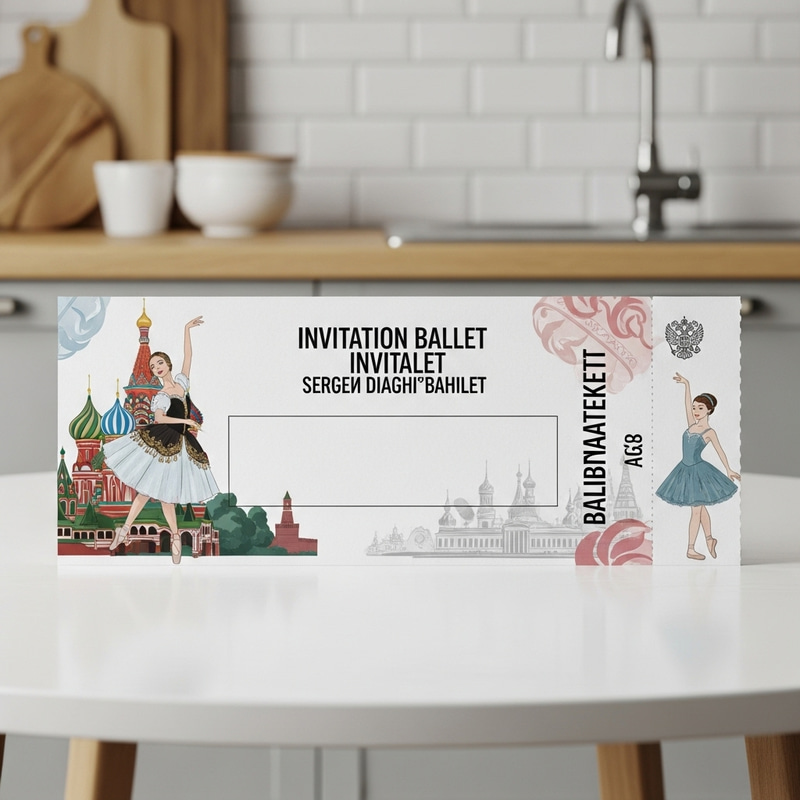 Russian Ballet Poster: Traditional & Modern Fusion in Minimalist Style Russian Ballet Poster: Traditional & Modern Fusion in Minimalist Style