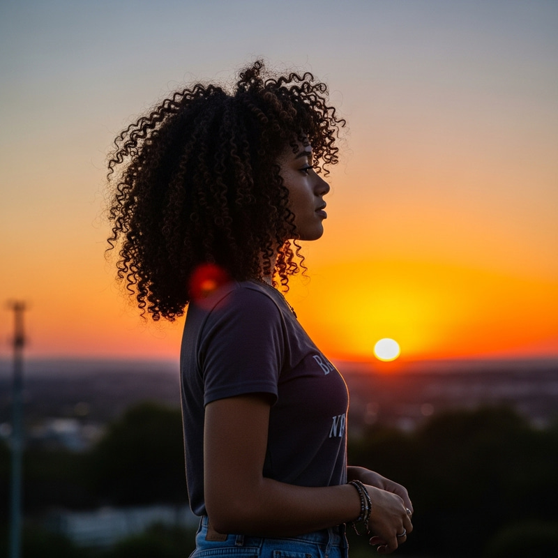 Surreal Sunset with Stunning Brunette and Defining Curls Surreal Sunset with Stunning Brunette and Defining Curls