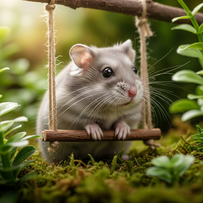 Adorable Grey Hamster - Cute Pet Image