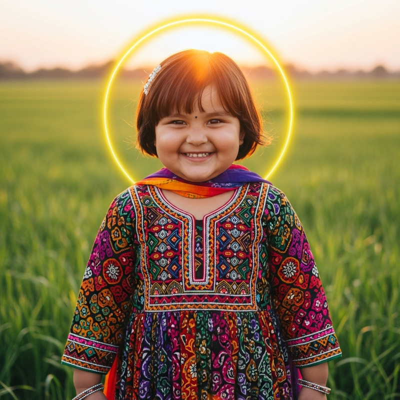 Vibrant Indian Girl in Traditional Attire