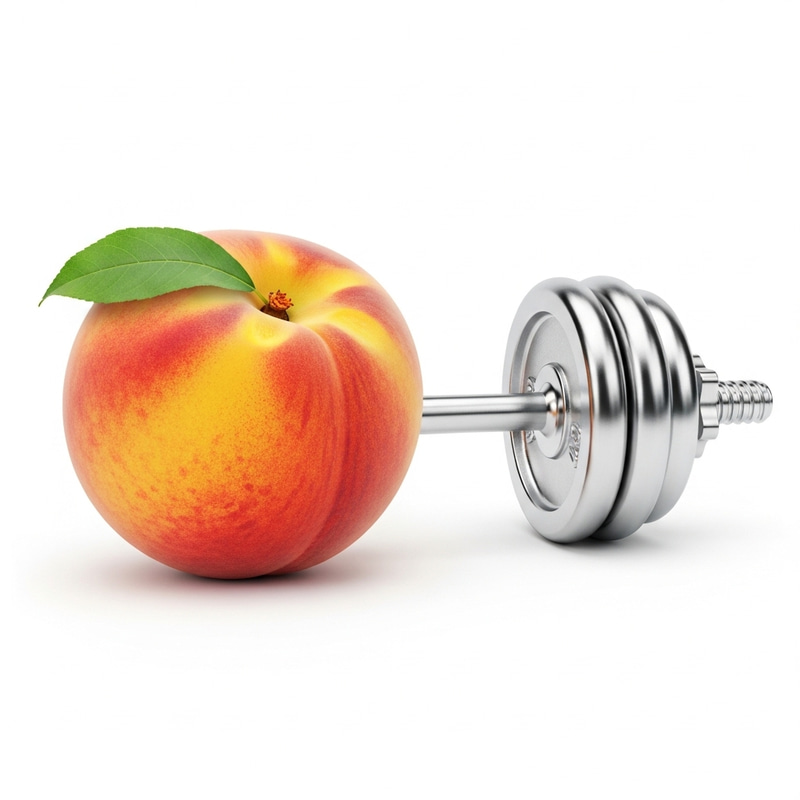 Ripe Peach and Chrome Barbell - Stunning Visual Contrast Ripe Peach and Chrome Barbell - Stunning Visual Contrast