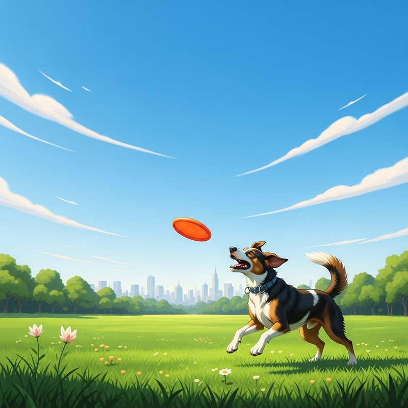 Adorable Dog Playing in Park | Urban Nature Scene Adorable Dog Playing in Park | Urban Nature Scene