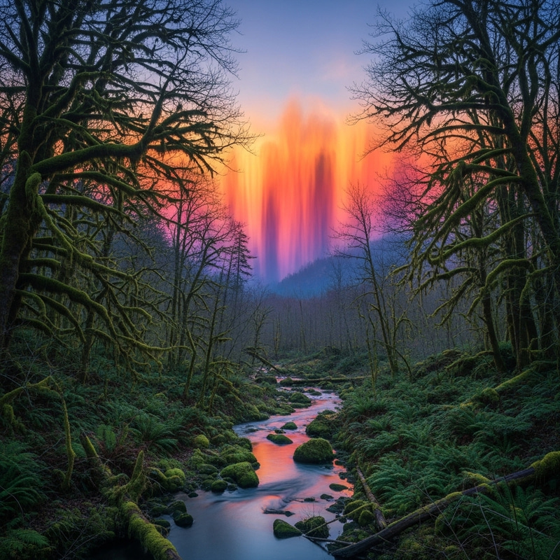 Surreal Forest & Rivulet Abstract Scene