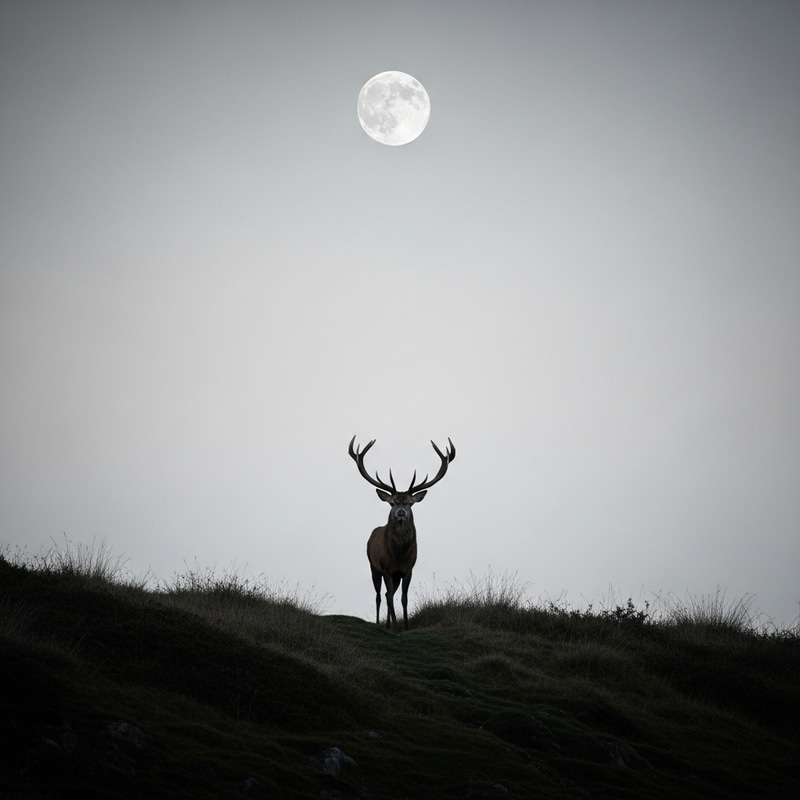 Majestic Stag in Moonlight | Nature's Beauty