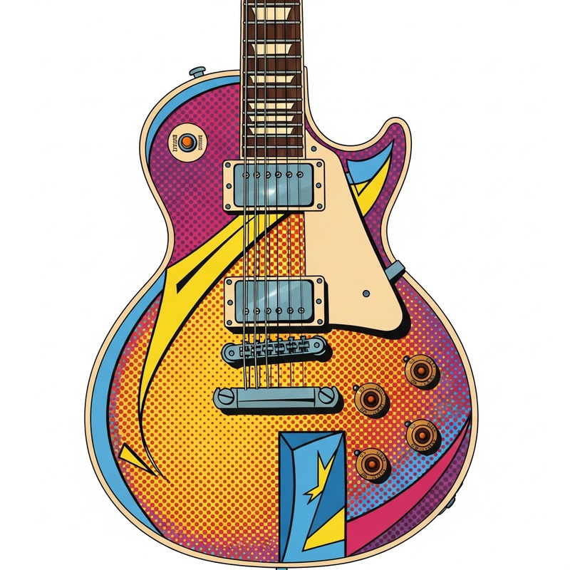 Pop Art Inspired Les Paul Guitar Design