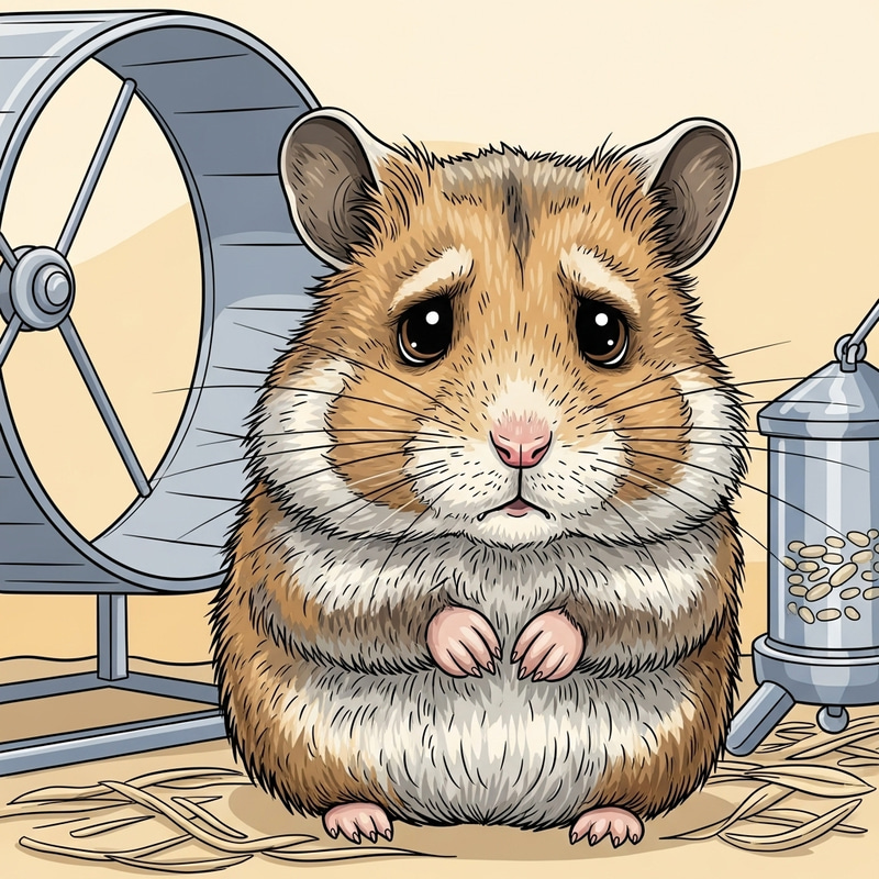 Empathetic Sad Hamster Vector Print | Detailed Digital Art Empathetic Sad Hamster Vector Print | Detailed Digital Art