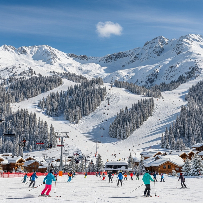 Skiing in a Winter Wonderland | Mountain Trails and Chalets Skiing in a Winter Wonderland | Mountain Trails and Chalets