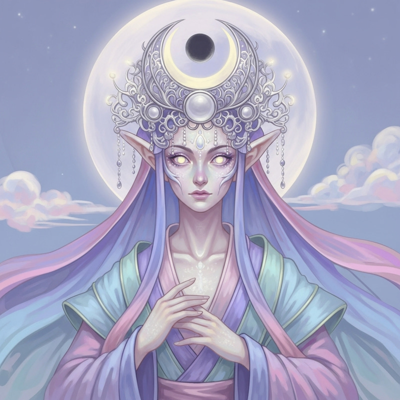 Intricate Moon Goddess Portrait: Ethereal Fantasy Artwork Intricate Moon Goddess Portrait: Ethereal Fantasy Artwork