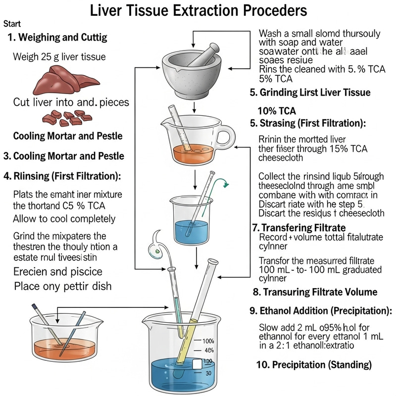 Liver Tissue Extraction: Procedure for Weighing, Grinding, and Filtration