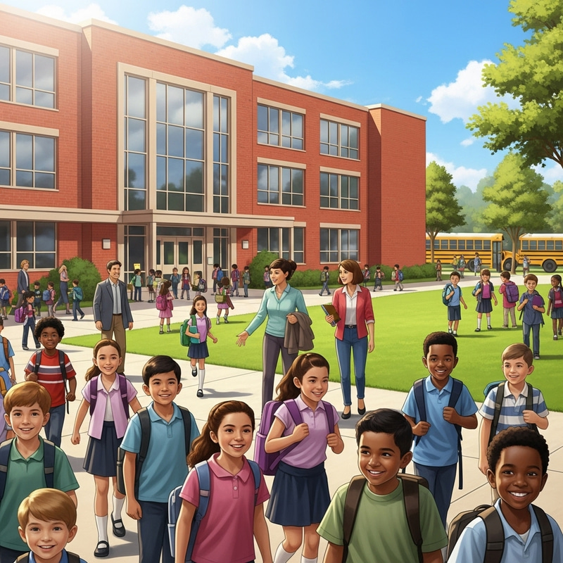 Traditional School Atmosphere with Diverse Students Traditional School Atmosphere with Diverse Students