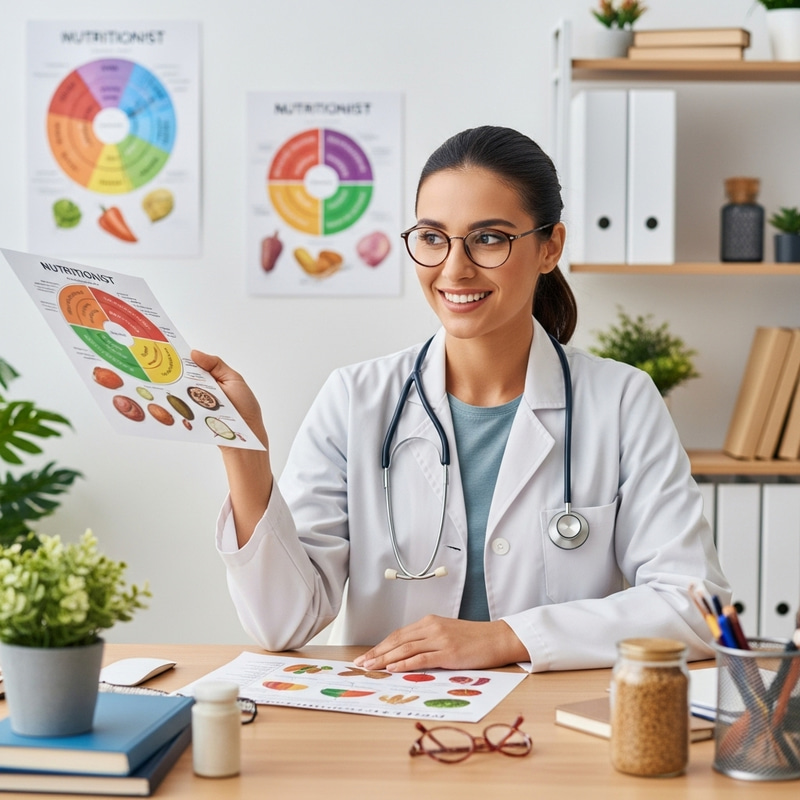 High-Resolution 8K Photo of a Beautiful 30-Year-Old Nutritionist - Healthy Eating Tips