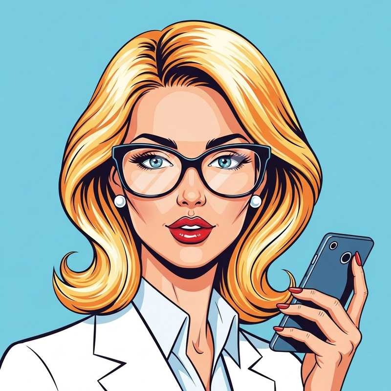 Bold Pop Art Image of Nordic Office Woman with Vibrant Colors Bold Pop Art Image of Nordic Office Woman with Vibrant Colors