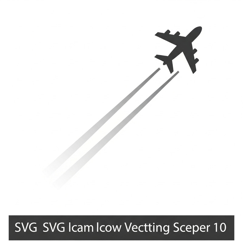 Airplane with Contrails - Modern Icon in SVG Format