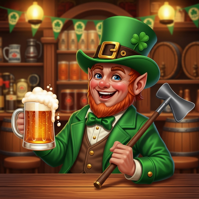 Festive Leprechaun Drinking Beer - Celebrate St. Patrick's Day