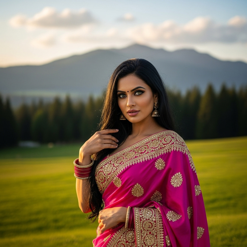 Beautiful South Asian Woman | Traditional Saree Beauty