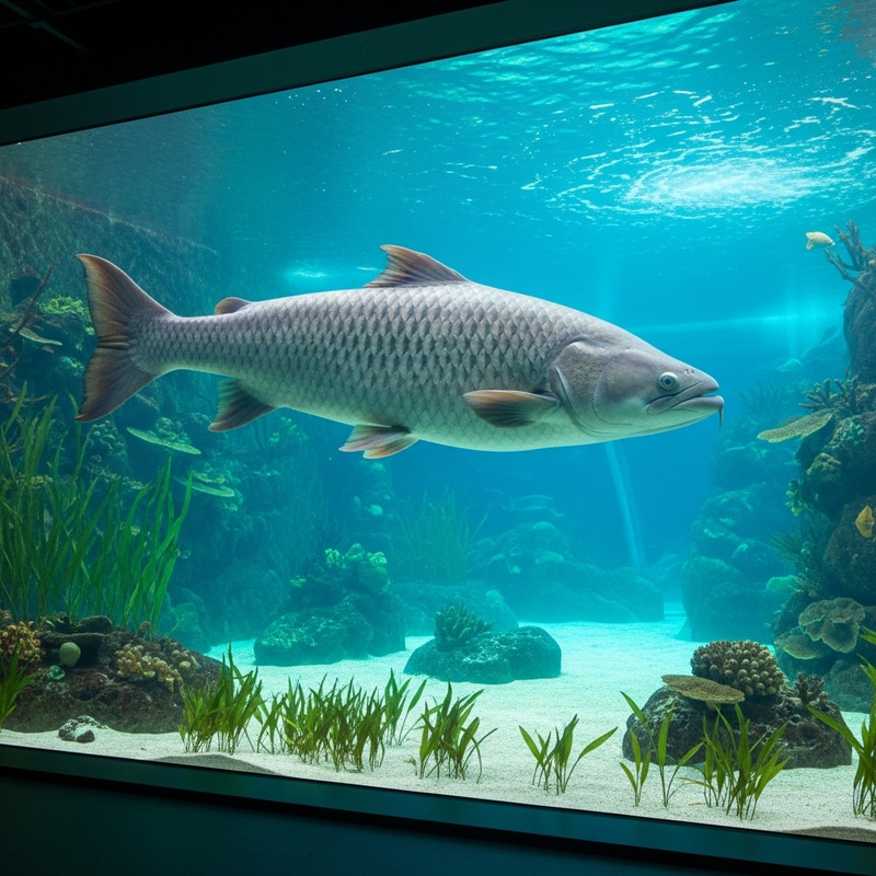 Captivating Giant Fish in Enormous Aquarium Captivating Giant Fish in Enormous Aquarium