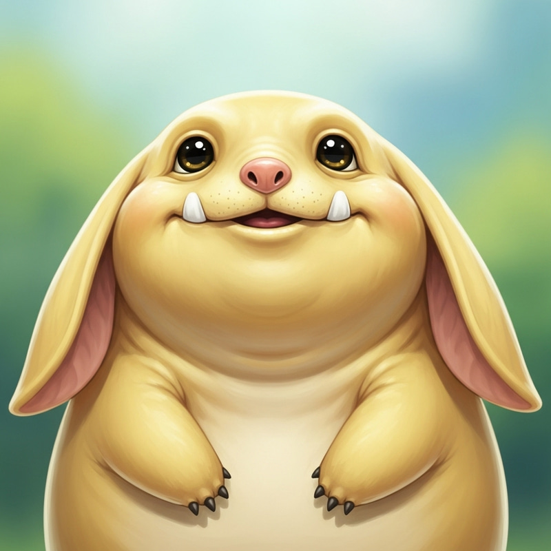 Adorable Round Creature with Blissful Smile - 야돈 Adorable Round Creature with Blissful Smile - 야돈