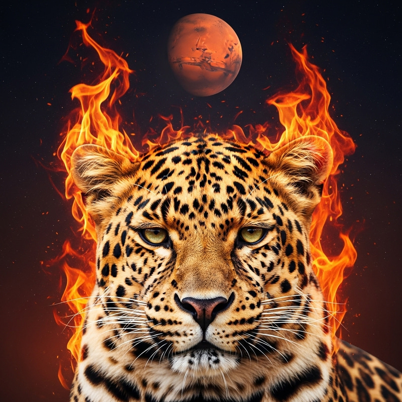 Leopard's Gaze: Cosmic Flames & Mars Mystery