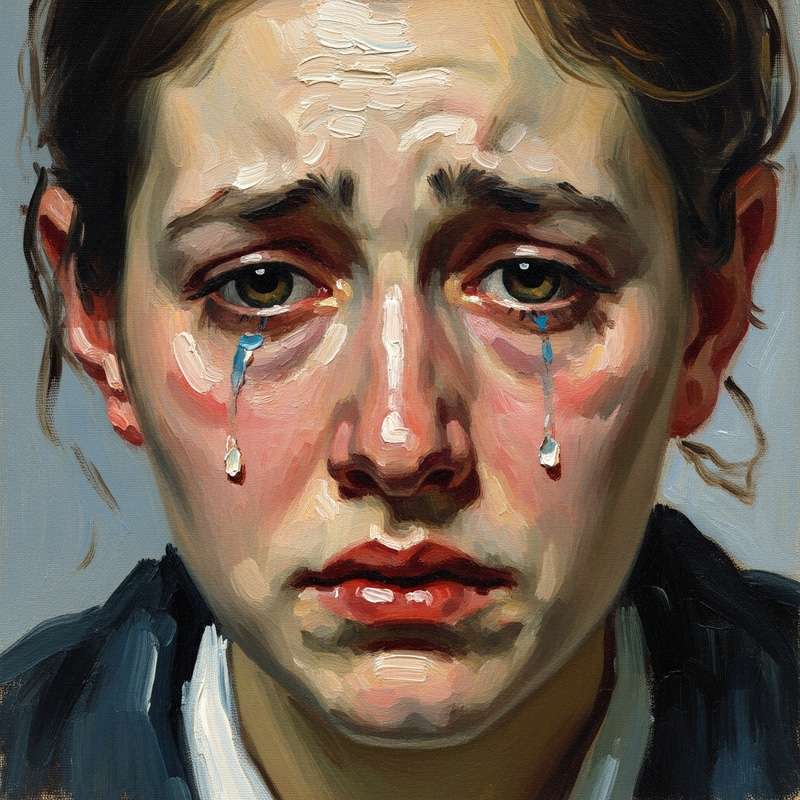 Emotive Depression Impressionism Face | Melancholy Artwork Emotive Depression Impressionism Face | Melancholy Artwork