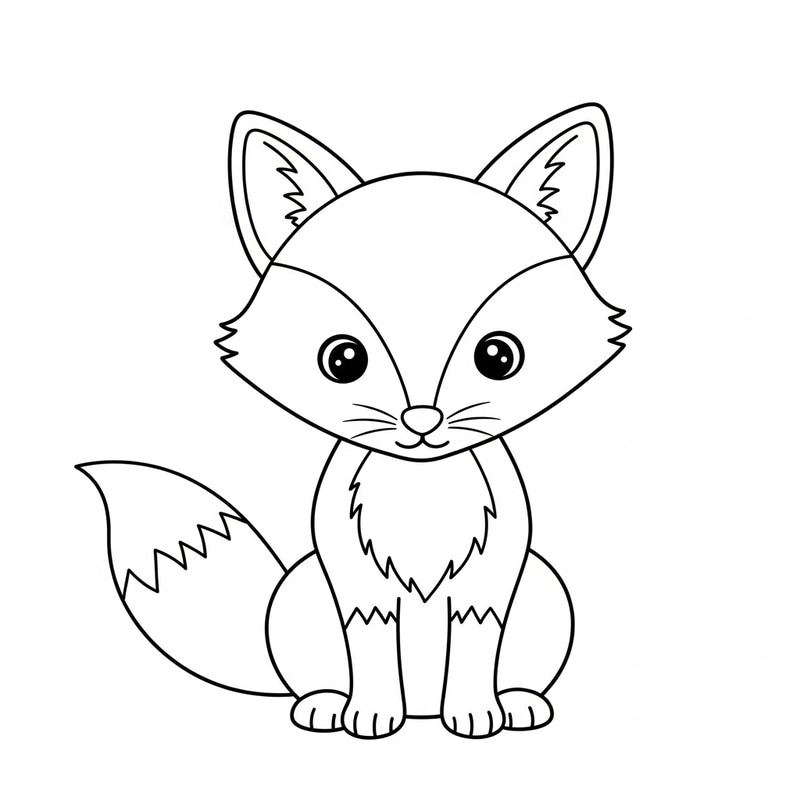 Adorable and Simple Fox Coloring Page for Toddlers Adorable and Simple Fox Coloring Page for Toddlers