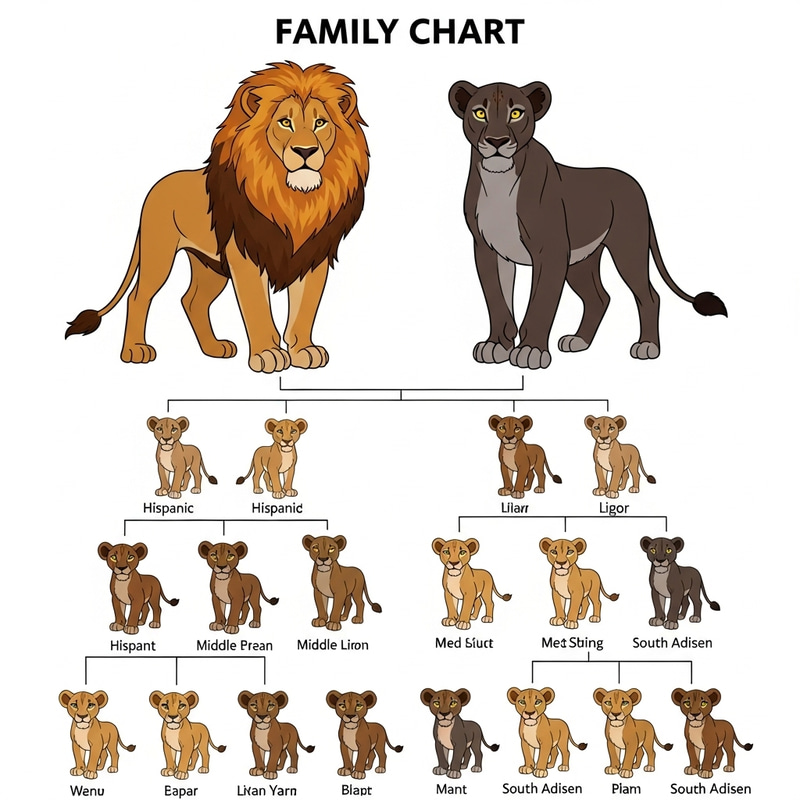 Lion Family Tree: Male & Female Pride Lineage Lion Family Tree: Male & Female Pride Lineage