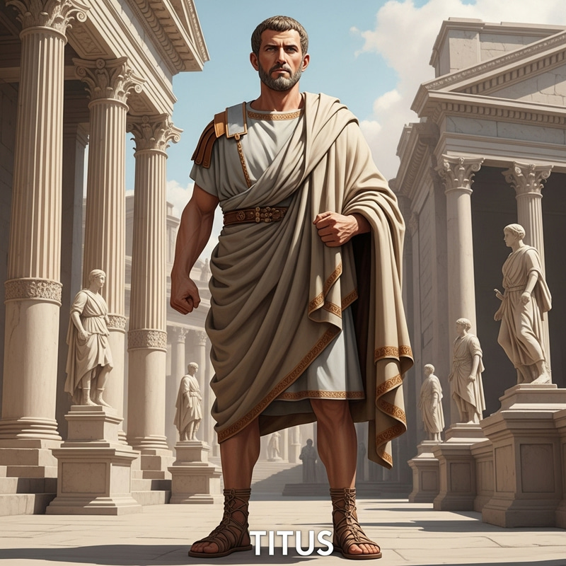 Titus - Roman Man in Toga and Sandals Titus - Roman Man in Toga and Sandals