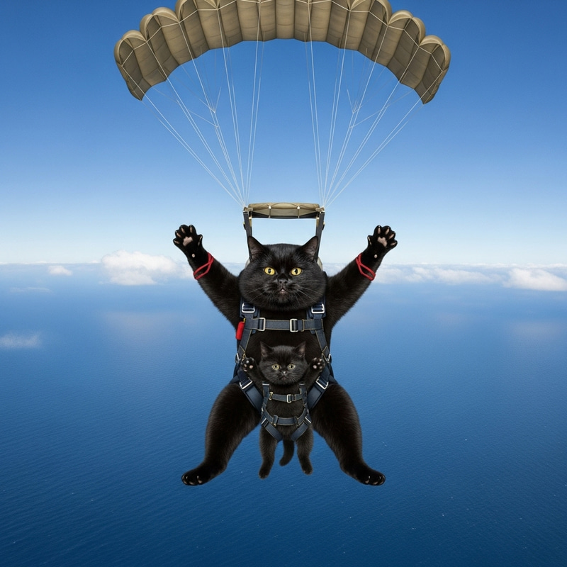 Miraculous Survival of Skydiving Black Cat and Kitten Miraculous Survival of Skydiving Black Cat and Kitten