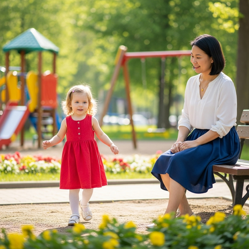 Happy Mother and Daughter Outdoors | Family Joyful Moments