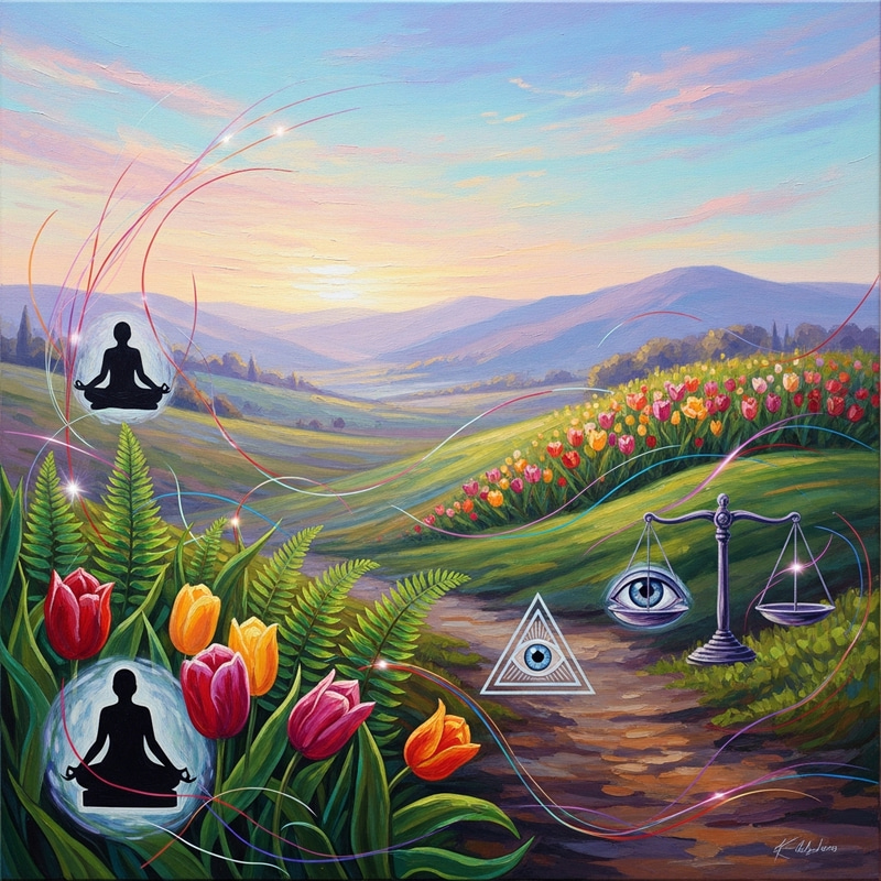 Mindfulness Landscape with Abstract Shapes