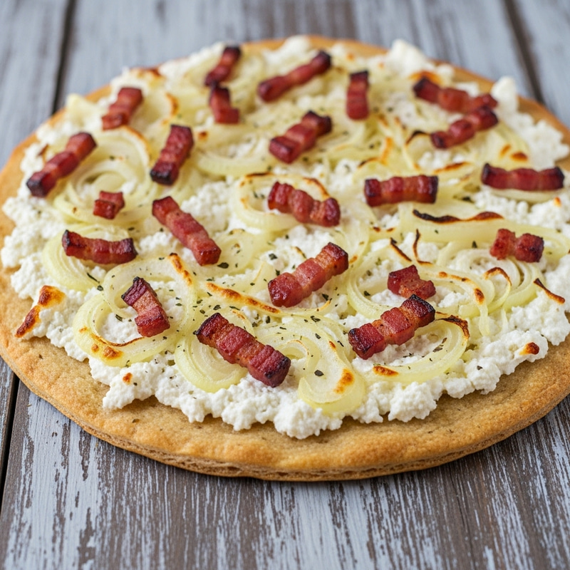 Rustic Flammekueche on Distressed Table