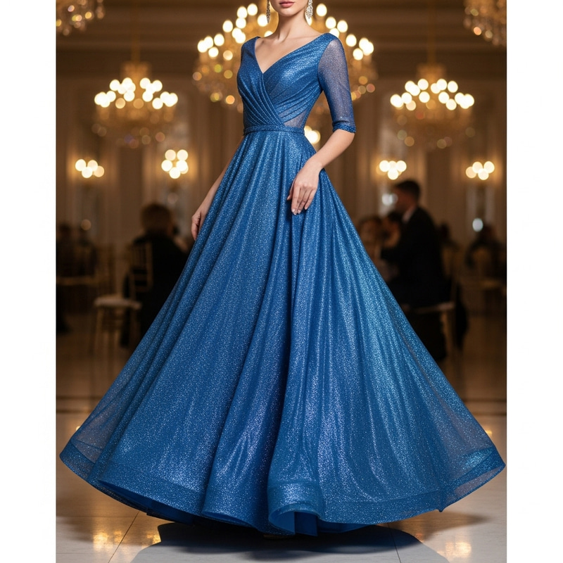 Stylish Blue Evening Gown for Classy Soirees Stylish Blue Evening Gown for Classy Soirees